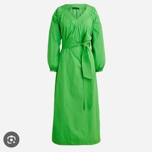 J. Crew Vibrant Green Long Sleeve Dress
